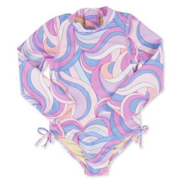 Costum de baie fetite, intreg, cu maneci Shade Critters