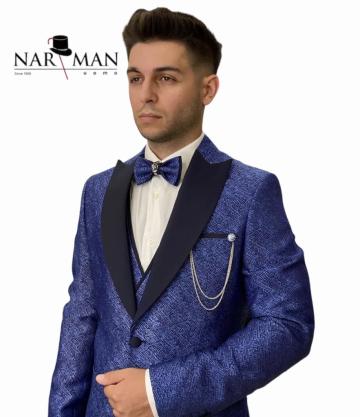 Costum mire/ginere - costum albastru regal pentru barbati