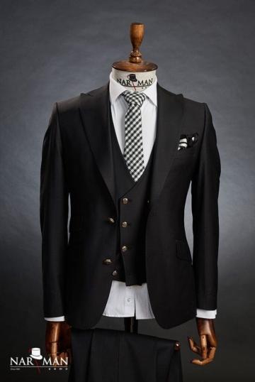 Costum mire/ginere - costum negru pentru barbati