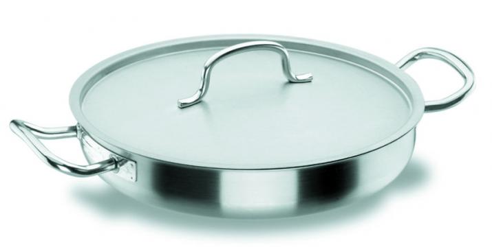 Cratita inox cu capac pentru paella 24 cm