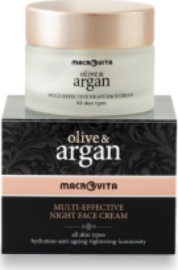 Crema de fata multi-efect de noapte argan si masline 50 ml