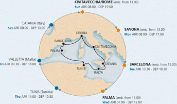 Croaziera de 7 nopti pe Costa Pacifica