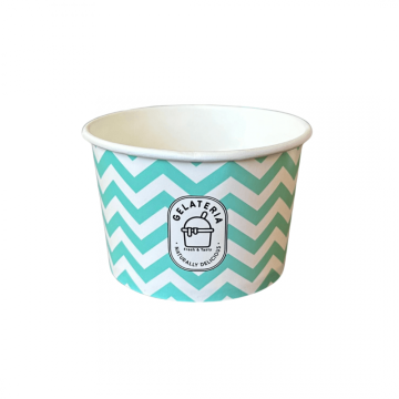 Cupe carton verzi zig-zag inghetata, 8 oz, 50 buc/set