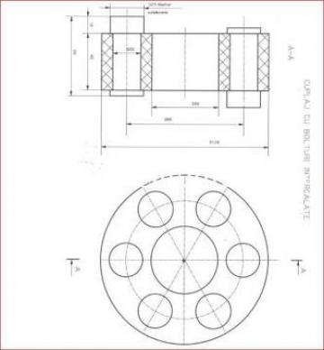 Cuplaj palan pod rulant di 50 x De 120 x 40