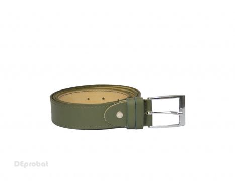 Curea piele naturala verde (kaki)
