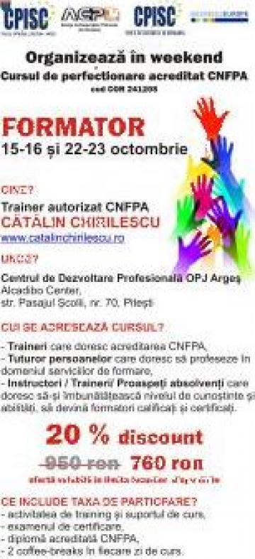 Curs acreditat CNFPA - Formare de Formatori - COR 241205