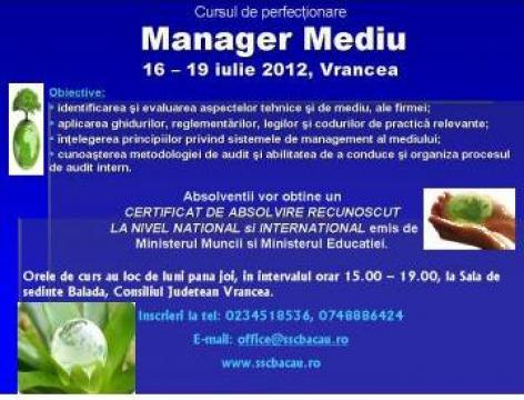 Curs de perfectionare Manager mediu - Focsani