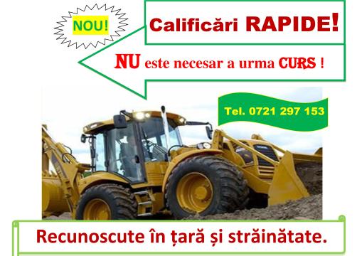 Curs rapid buldoexcavatorist, mecanic utilaje, vola