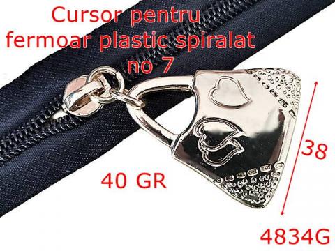 Cursor fermoar spiralat din plastic no 7 zamac gold 4834G