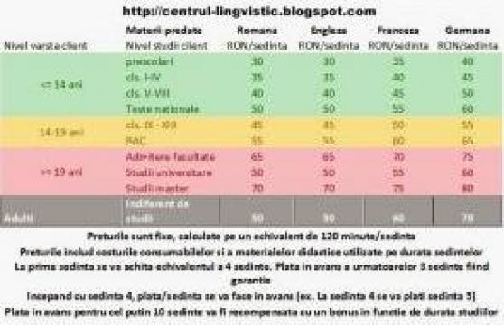 Cursuri de limba engleza si franceza