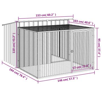 Cusca de caini cu tarc, antracit 153x194x110 cm