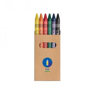 Cutie de carton cu sase creioane colorate