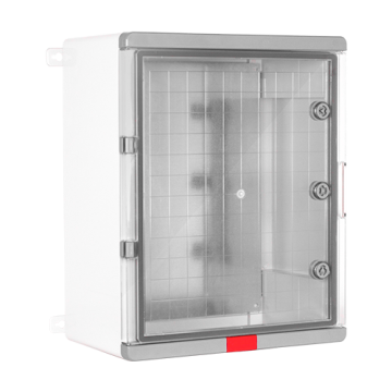 Cutie distributie IP67 din ABS gri, usa transparenta