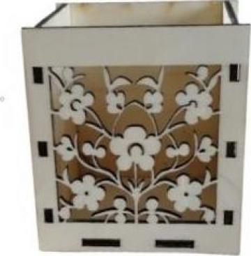 Cutie lemn aranjamente florale 10x12 cm