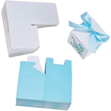 Cutie marturii botez cadou baiat albastru 6cm x 6cm, 30 buc