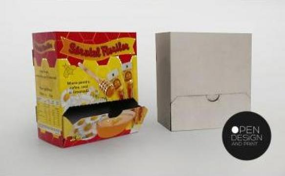Cutie stick-uri miere, zahar