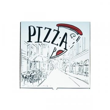 Cutii pizza, carton alb, design Urban, 32cm (100 buc)
