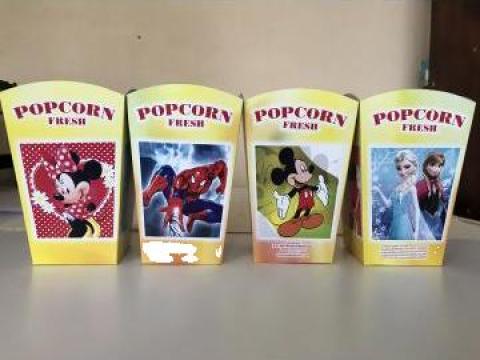 Cutii popcorn mari    cu desen