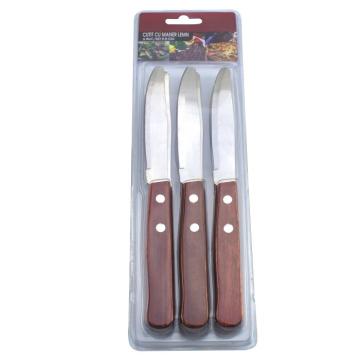 Cutit cu maner lemn 9.5 cm 6 buc / set
