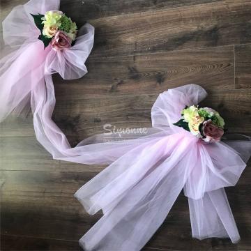 Decor cristelnita botez fetita Pink flori artificiale