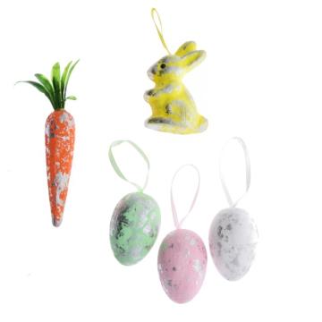 Decoratiune Iepure, ou si morcov din polifoam 4x6cm