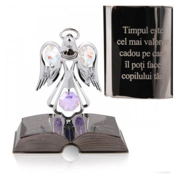 Decoratiune Ingeras cu cristal Swarovski citat motivational