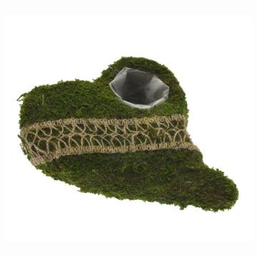 Decoratiune Inima din plante si muschi, 22x29cm verde