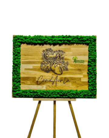 Decoratiune Logo personalizat cu licheni naturali
