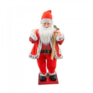 Decoratiune Mos Craciun Muzical, cu miscare lenta , 130 cm