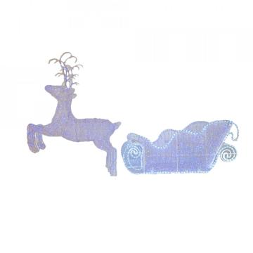 Decoratiune luminoasa de exterior Sanie cu doi reni