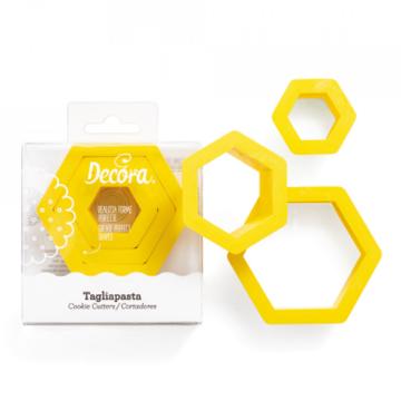 Decupator biscuiti, fursecuri hexagon, 3 buc - Decora
