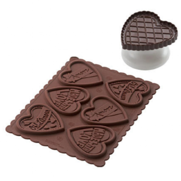 Decupator biscuiti inima 6.4x6.3xH0.45 cm, forma silicon L