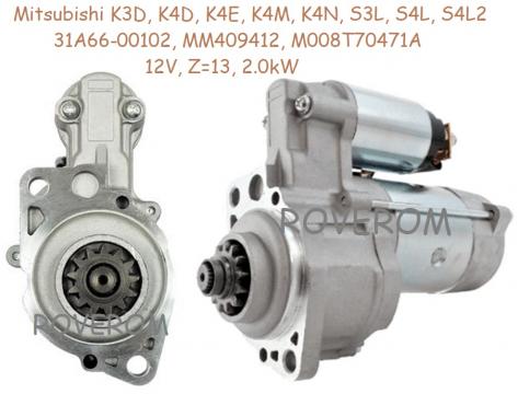 Demaror Mitsubishi K3D, K4D, K4E, K4M, K4N, S3L, S4L, S4L2