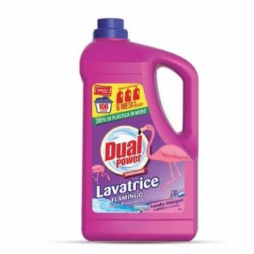 Detergent lichid de spalat rufe Dual Power Flamingo, 5l