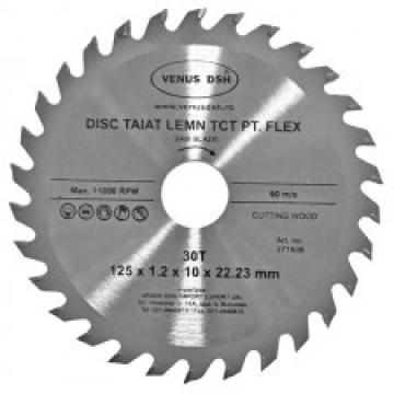 Disc taiat lemn TCT pentru flex - 125x1.2x10x22.23 mm - 30 T