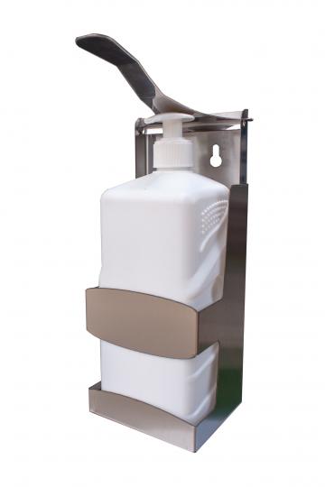 Dispenser cu suport perete pentru dezinfectant, inox