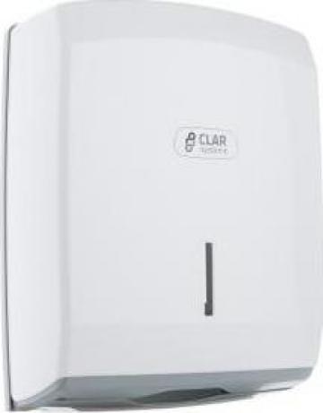 Dispenser prosoape hartie V plastic alb I-Nova T6100PB