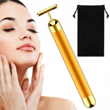Dispozitiv Masaj facial vibrator cu bare de aur