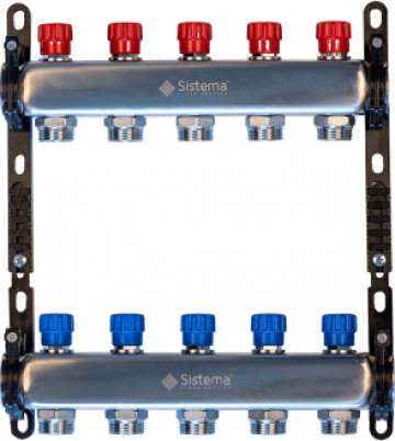 Distribuitor-Colector metalic, cu robineti simpli