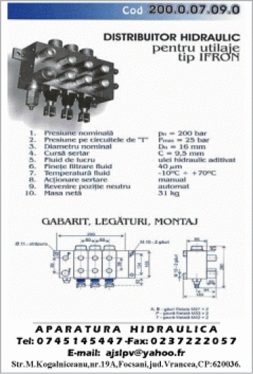 Distribuitor pentru utilaje mobile Ifron