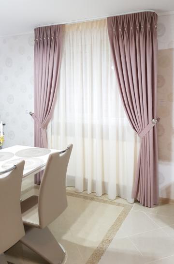 Draperie usor catifelata, culoare roz pudra