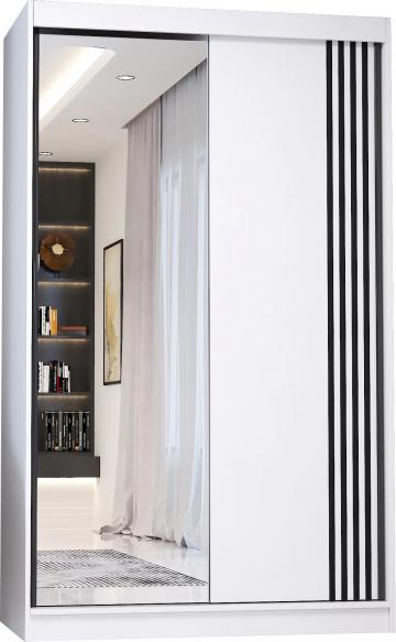 Dressing Viva alb, 120x200x61 cm, Usi culisante