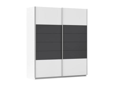 Dulap Barcelona 181x210x62cm alb alpin/ gri metalic
