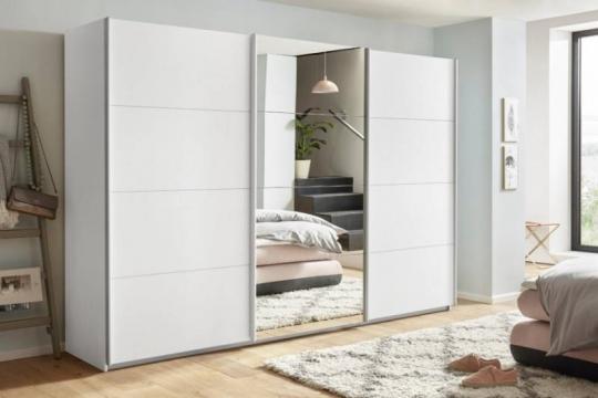 Dulap Kulmbach 271x229x62cm alb alpin/ oglinda
