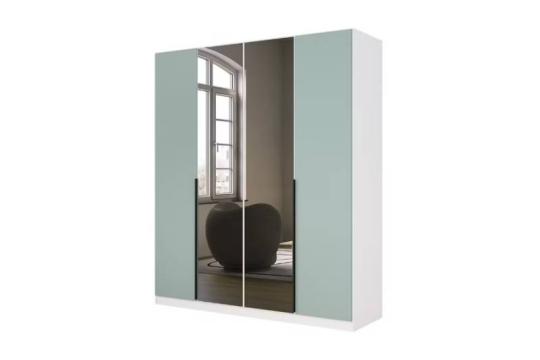 Dulap alb alpin + Sage/ oglinda Grey 181x210x54cm Skyla