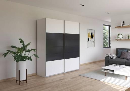 Dulap alb alpin/ gri metalic 181x210x62cm Barcelona