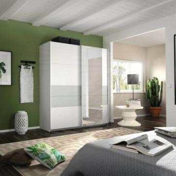 Dulap alb alpin/ silk grey 181x210x62cm Boston Extra