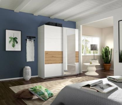 Dulap alb alpin/ stejar artisan 181x210x62cm Boston Extra
