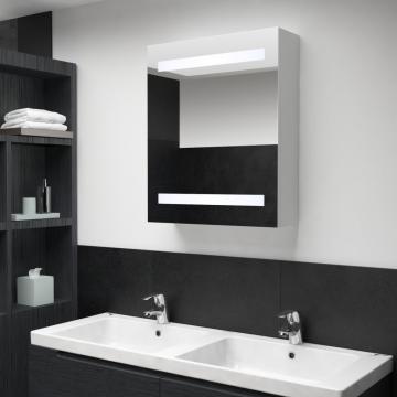 Dulap de baie cu oglinda si LED-uri, 50x13,5x60 cm