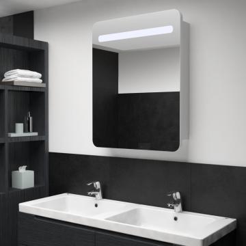 Dulap de baie cu oglinda si LED-uri, 60 x 11 x 80 cm
